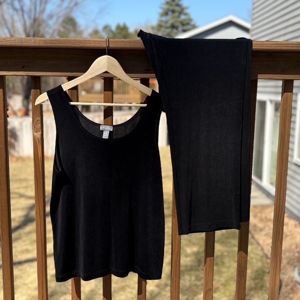 Black Tank Top & Pant Matching Set